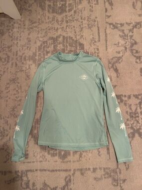 NWOT Billabong Light Seafoam Long Sleeve Rash Guard FITS LIKE XS